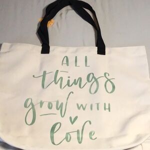 Tote Bag with Green Text
